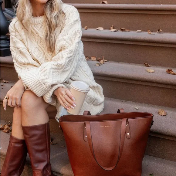 Poppy & Peonies Go Getter Tote Chestnut - Picture 4 of 10